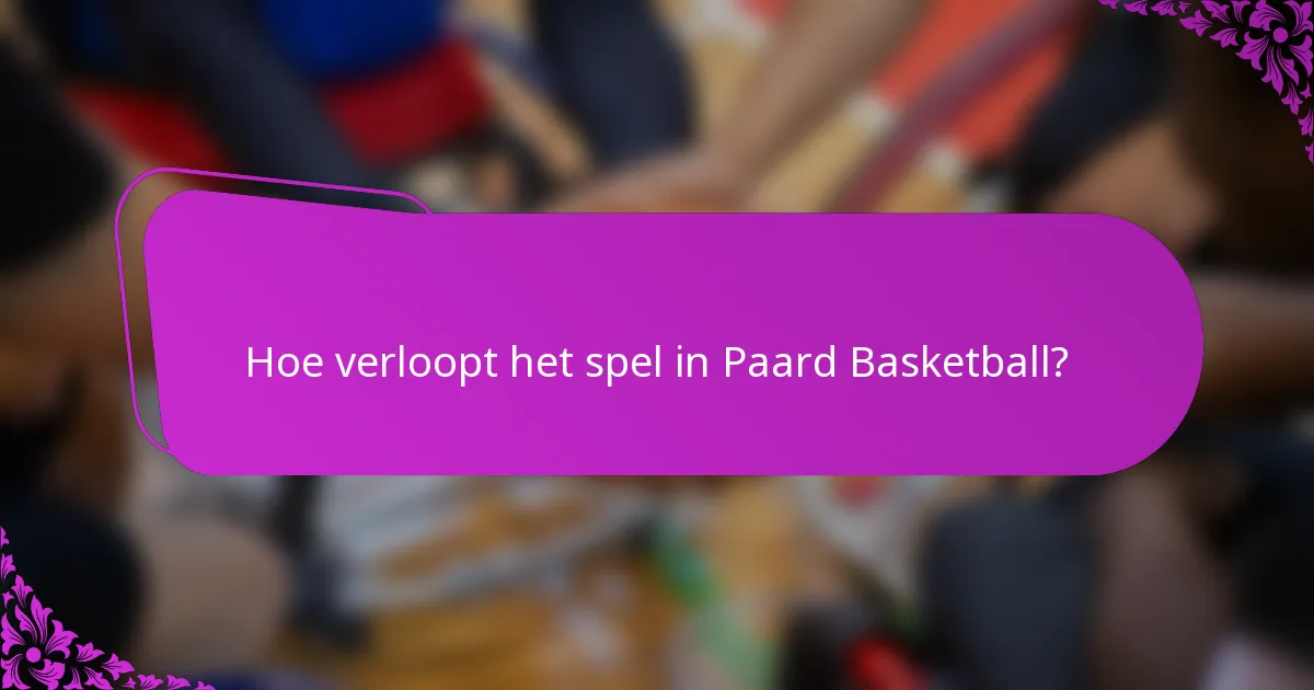 Hoe verloopt het spel in Paard Basketball?